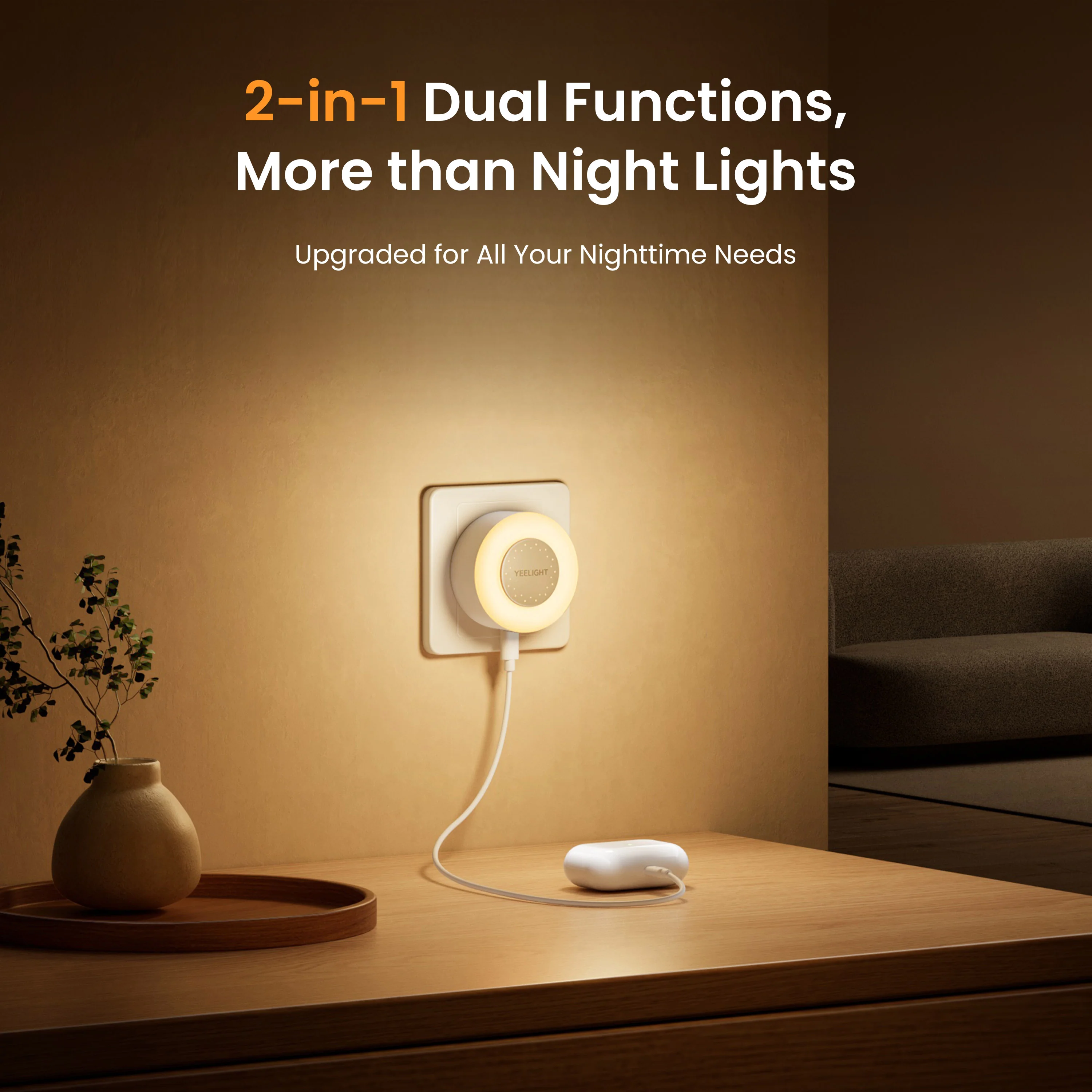 Yeelight 2-in-1 Lighting & Charging Sensor Nightlight - Image 3