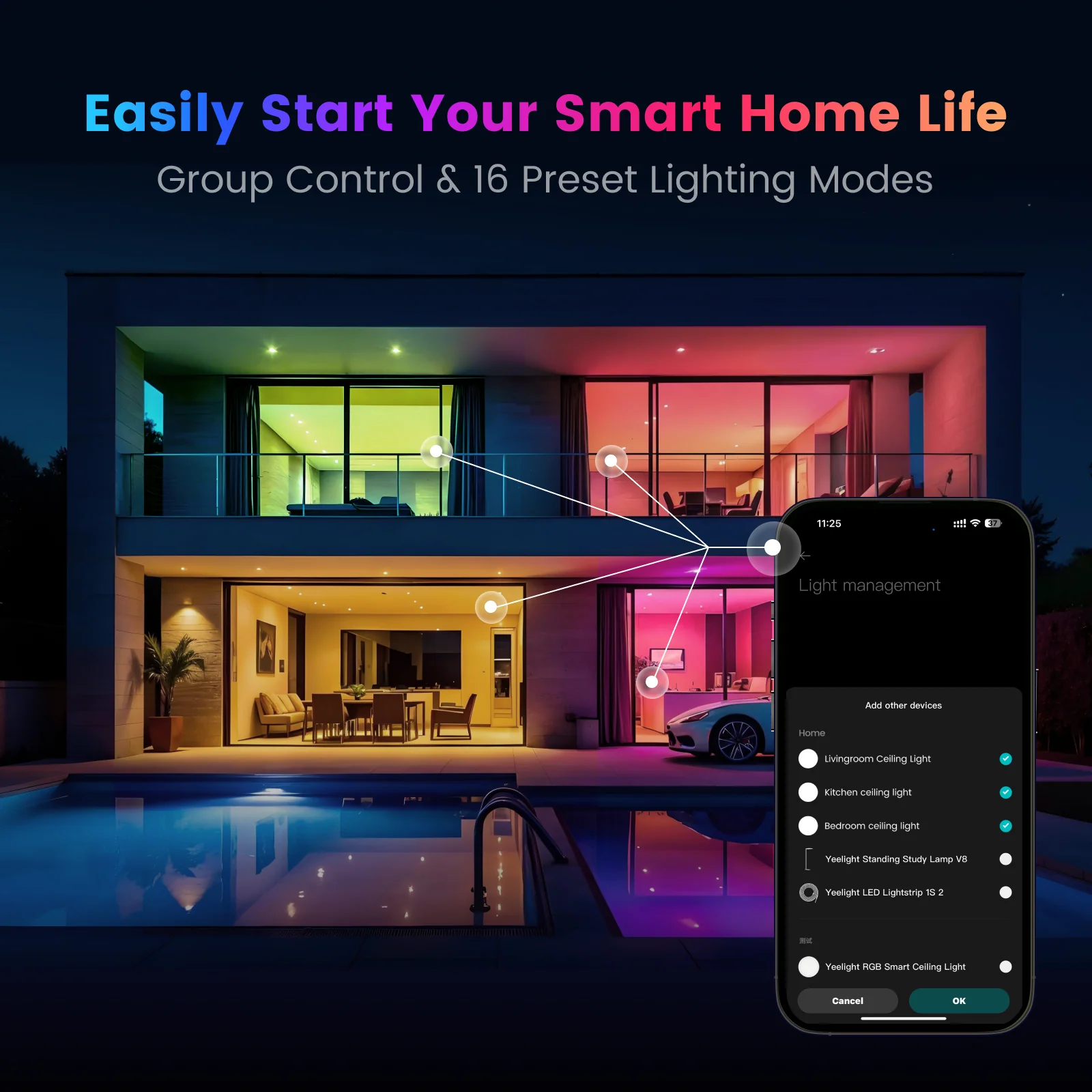 Yeelight RGB LED Smart Ceiling Light Arwen D - European Version - Image 11