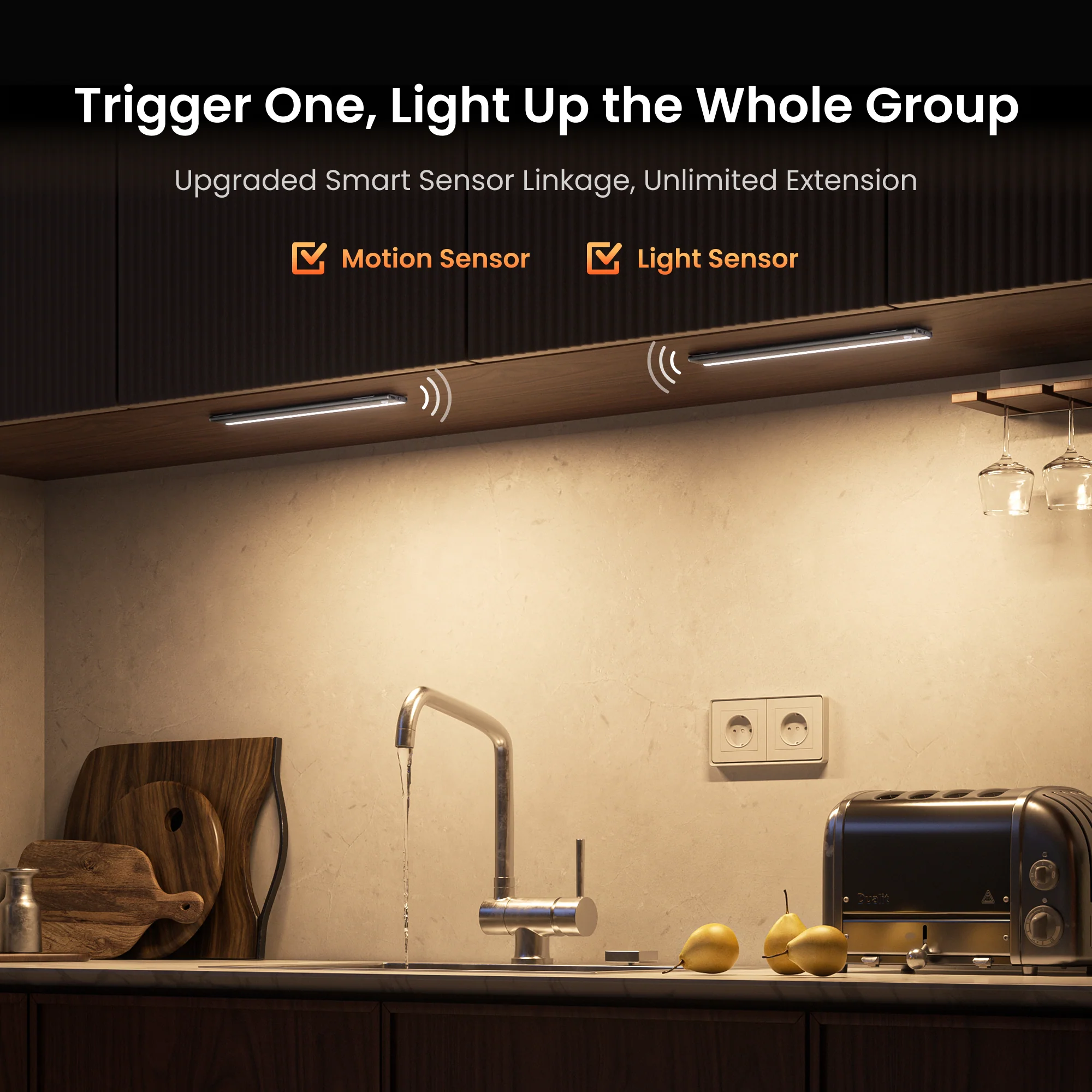 Yeelight Ultra-Thin Intelligent Linkage Under Cabinet Light (2 Pack) - Image 4